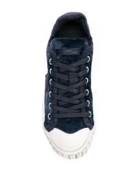 dunkelblaue Wildleder niedrige Sneakers von Philippe Model