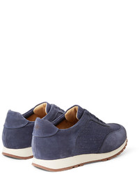 dunkelblaue Wildleder niedrige Sneakers von Loro Piana