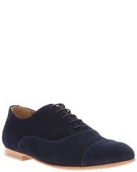 dunkelblaue Wildleder Oxford Schuhe von B Store