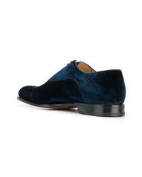 dunkelblaue Wildleder Oxford Schuhe von Steve's