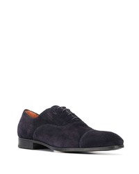 dunkelblaue Wildleder Oxford Schuhe von Santoni