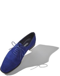 dunkelblaue Wildleder Oxford Schuhe von Manolo Blahnik
