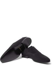 dunkelblaue Wildleder Oxford Schuhe von Saint Laurent