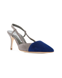 dunkelblaue Wildleder Pumps von Manolo Blahnik