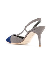 dunkelblaue Wildleder Pumps von Manolo Blahnik