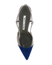 dunkelblaue Wildleder Pumps von Manolo Blahnik