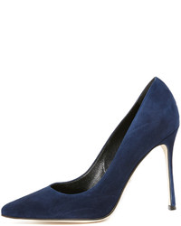 dunkelblaue Wildleder Pumps von Sergio Rossi