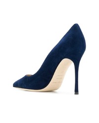 dunkelblaue Wildleder Pumps von Sergio Rossi