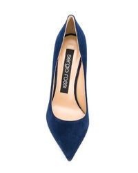 dunkelblaue Wildleder Pumps von Sergio Rossi