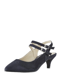 dunkelblaue Wildleder Pumps von Heine