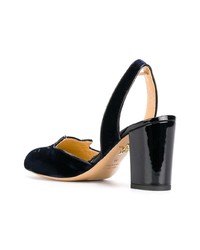 dunkelblaue Wildleder Pumps von Charlotte Olympia