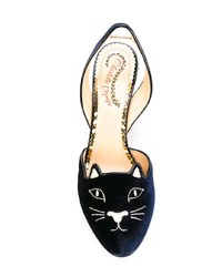 dunkelblaue Wildleder Pumps von Charlotte Olympia