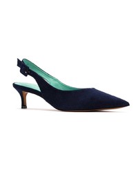 dunkelblaue Wildleder Pumps von Blue Bird Shoes