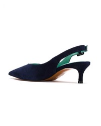 dunkelblaue Wildleder Pumps von Blue Bird Shoes