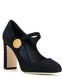 dunkelblaue Wildleder Pumps von Dolce & Gabbana