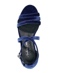 dunkelblaue Wildleder Sandaletten von Andrea Conti