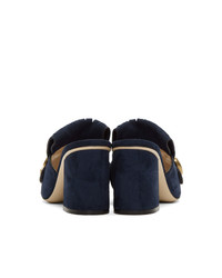 dunkelblaue Wildleder Sandaletten von Gucci
