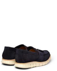 dunkelblaue Wildleder Slipper mit Quasten von Cole Haan