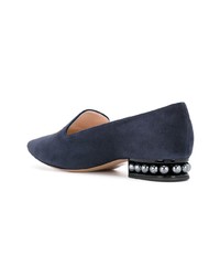 dunkelblaue Wildleder Slipper von Nicholas Kirkwood