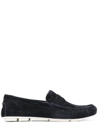 dunkelblaue Wildleder Slipper von Armani Jeans