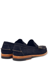 dunkelblaue Wildleder Slipper