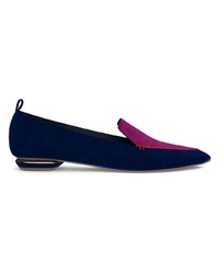 dunkelblaue Wildleder Slipper von Nicholas Kirkwood