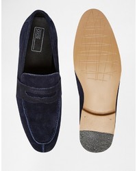 dunkelblaue Wildleder Slipper von Asos