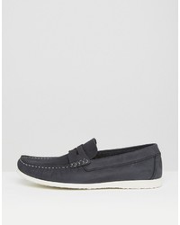 dunkelblaue Wildleder Slipper von Dune