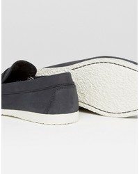 dunkelblaue Wildleder Slipper von Dune