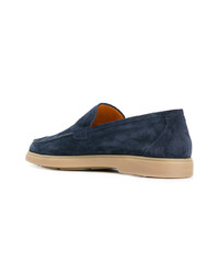 dunkelblaue Wildleder Slipper von Santoni