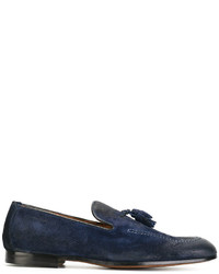 dunkelblaue Wildleder Slipper von Doucal's