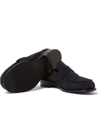 dunkelblaue Wildleder Slipper von Cheaney