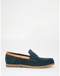 dunkelblaue Wildleder Slipper von Farah