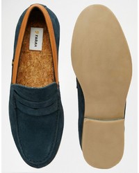 dunkelblaue Wildleder Slipper von Farah