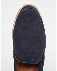 dunkelblaue Wildleder Slipper