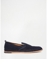 dunkelblaue Wildleder Slipper