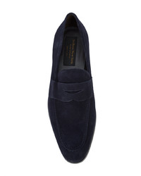 dunkelblaue Wildleder Slipper von To Boot New York