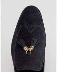 dunkelblaue Wildleder Slipper von Asos