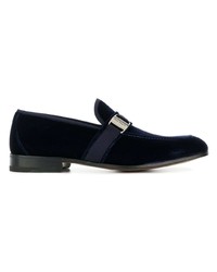 dunkelblaue Wildleder Slipper von Salvatore Ferragamo