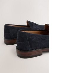 dunkelblaue Wildleder Slipper von next