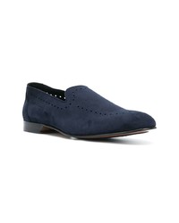 dunkelblaue Wildleder Slipper von Dolce & Gabbana