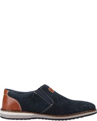 dunkelblaue Wildleder Slipper von Rieker