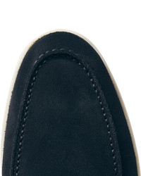 dunkelblaue Wildleder Slipper von Loro Piana