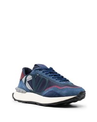 dunkelblaue Wildleder Sportschuhe von Valentino Garavani