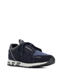 dunkelblaue Wildleder Sportschuhe von Emporio Armani