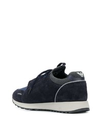 dunkelblaue Wildleder Sportschuhe von Emporio Armani