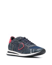 dunkelblaue Wildleder Sportschuhe von Philippe Model