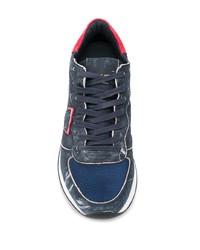 dunkelblaue Wildleder Sportschuhe von Philippe Model