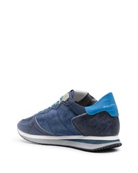 dunkelblaue Wildleder Sportschuhe von Philippe Model Paris