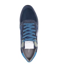 dunkelblaue Wildleder Sportschuhe von Philippe Model Paris